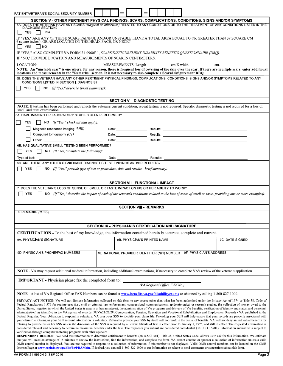 VA Form 21-0960N-3 - Fill Out, Sign Online and Download Fillable PDF ...