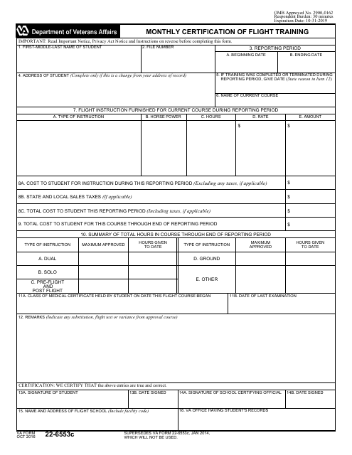 VA Form 22-6553C  Printable Pdf