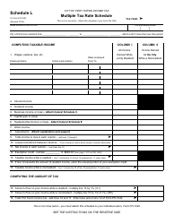 Document preview: Form PH-1040 Schedule L Multiple Tax Rate Schedule - City of Port Huron, Michigan