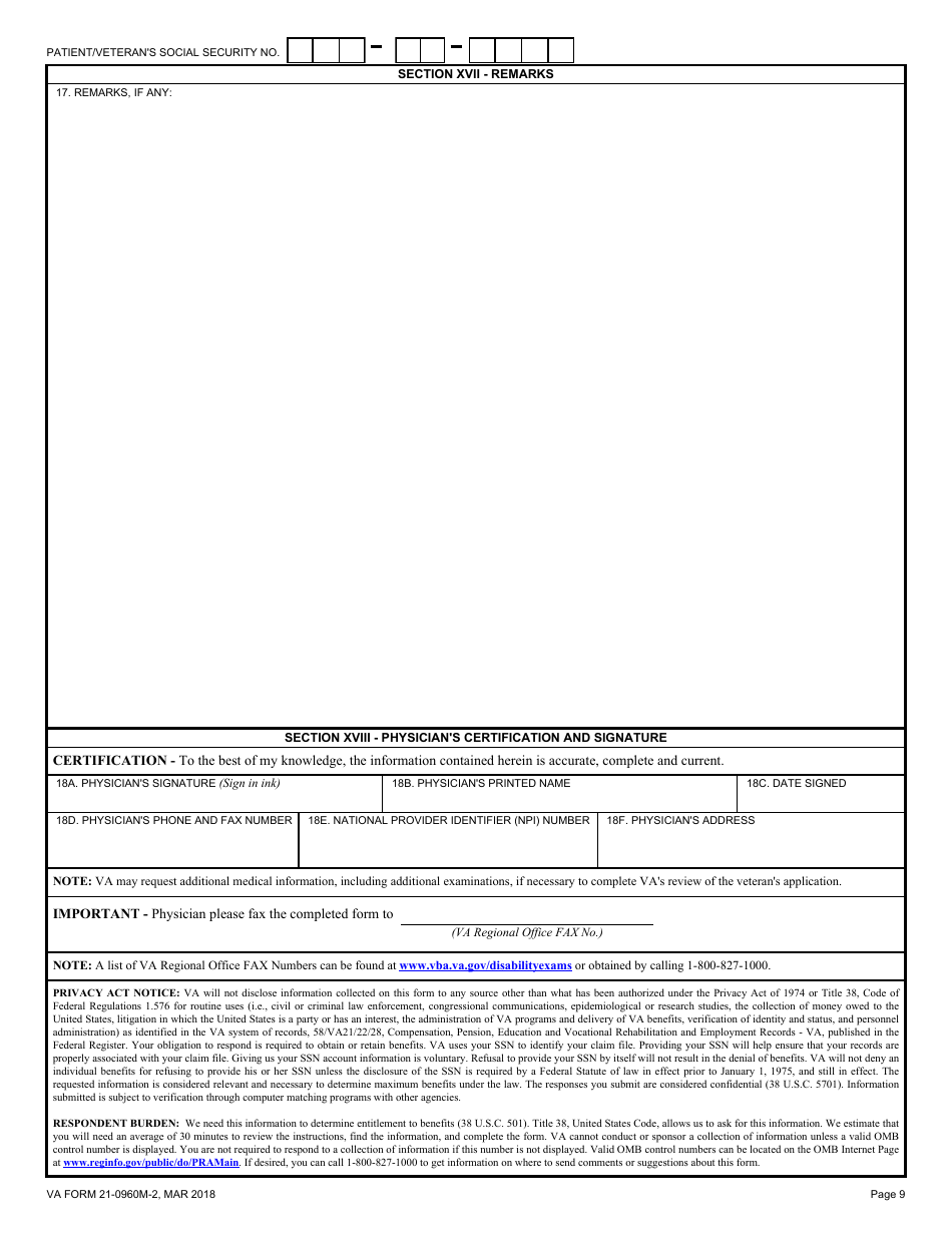 VA Form 21-0960M-2 Ankle Conditions Disability Benefits Questionnaire, Page 9