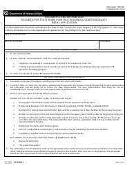 VA Form 10-0388-1 Documents and Information Required for State Home Construction and Acquisition Grants Initial Application