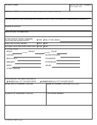 VA Form 0927C National Veterans Tee Tournament Participant Registration Form - Physical Exam, Page 2