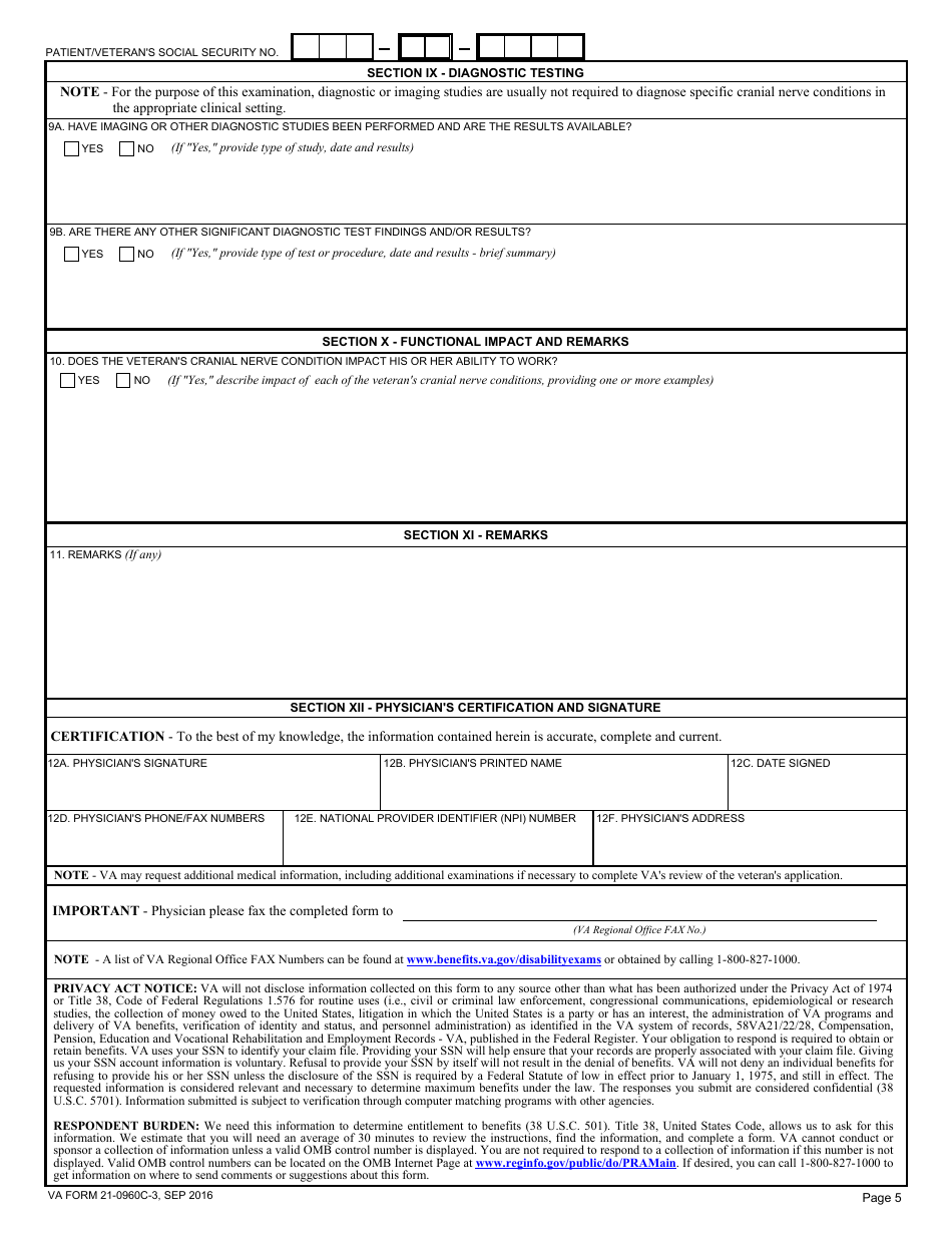 VA Form 21-0960C-3 - Fill Out, Sign Online and Download Fillable PDF ...