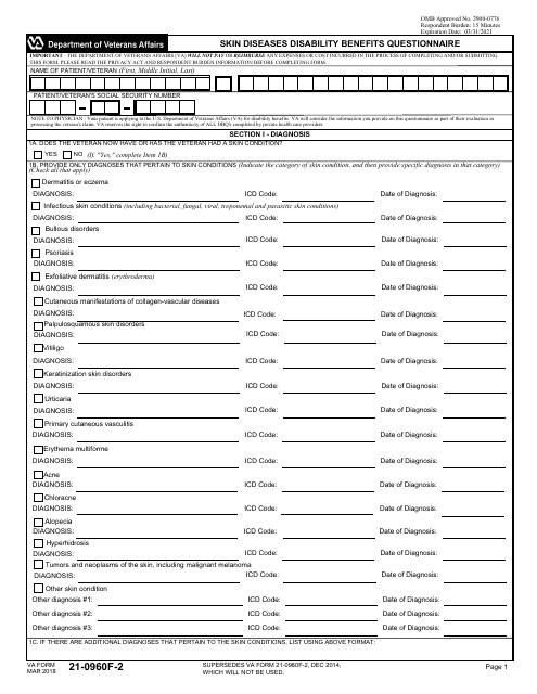 VA Form 21-0960F-2  Printable Pdf