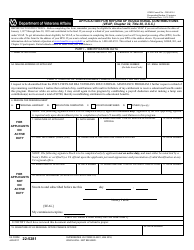 VA Form 22-5281 Application for Refund of Educational Contributions (Veap, Chapter 32, Title 38, U.s.c.)