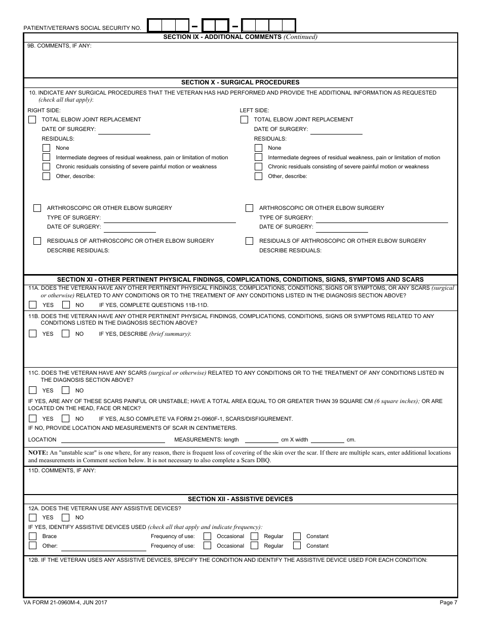 VA Form 21-0960M-4 - Fill Out, Sign Online and Download Fillable PDF ...