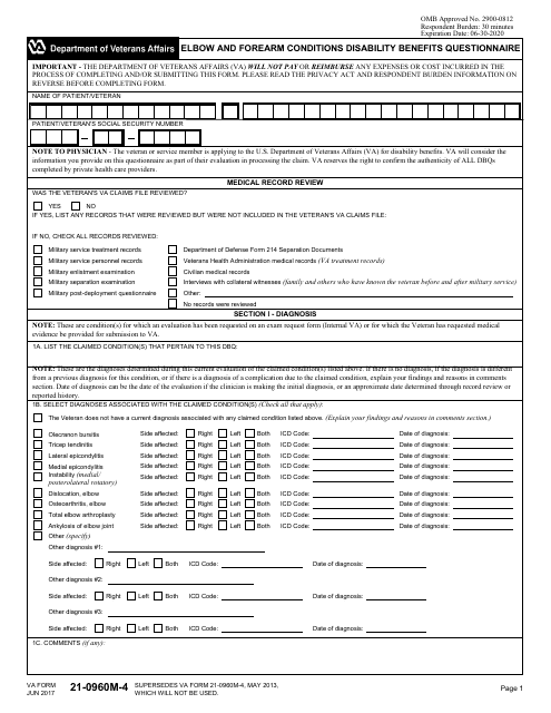 VA Form 21-0960M-4  Printable Pdf