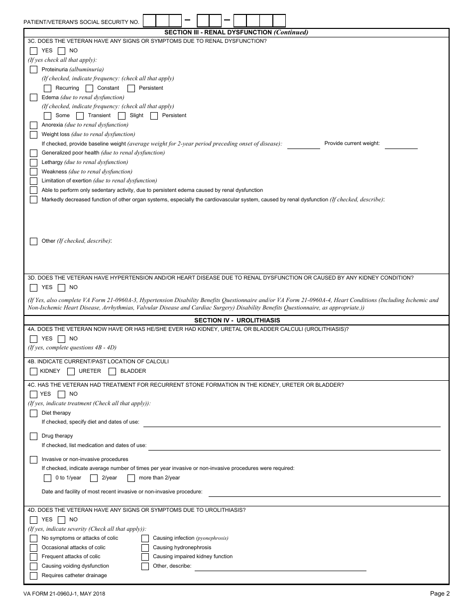 VA Form 21-0960J-1 - Fill Out, Sign Online and Download Fillable PDF ...