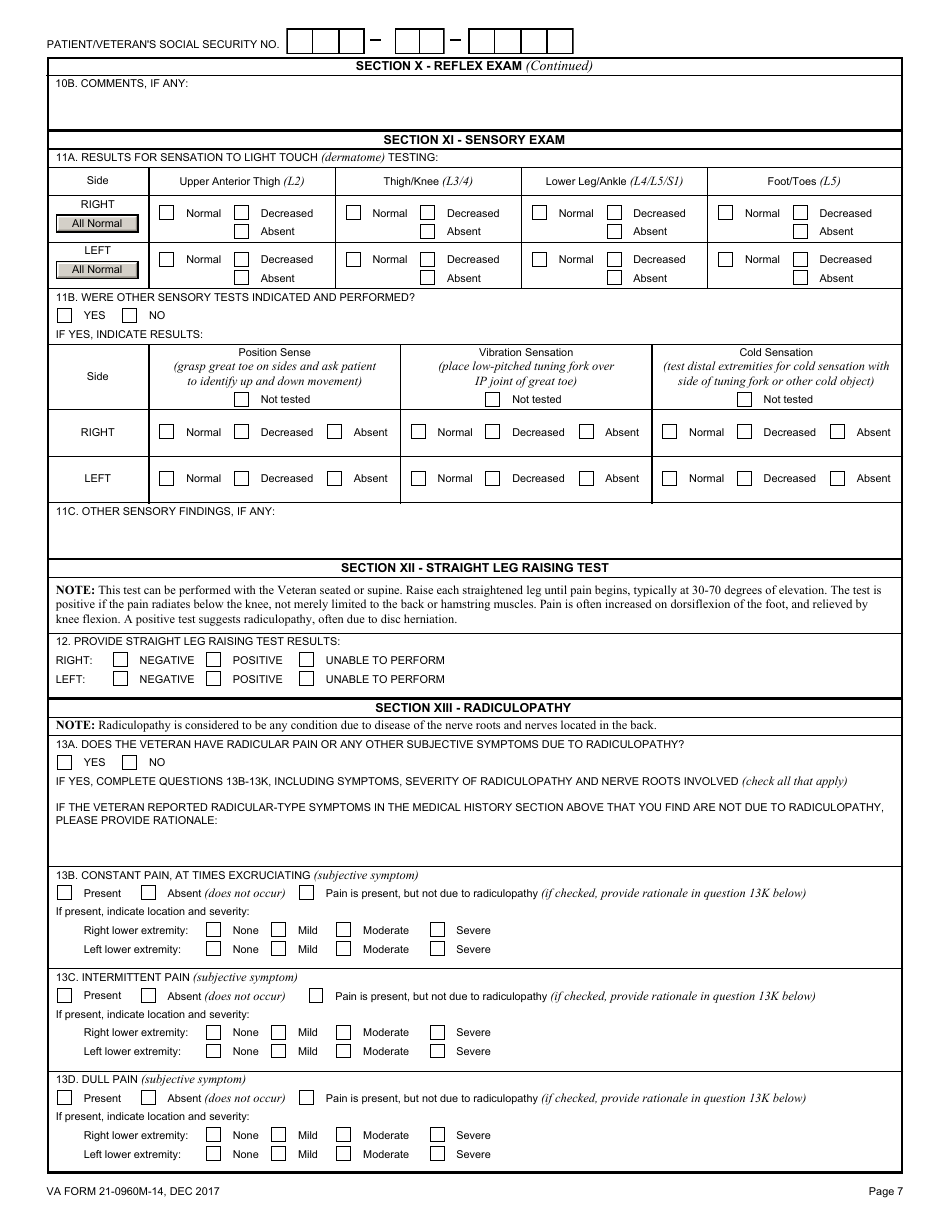 VA Form 210960M14 Fill Out, Sign Online and Download Fillable PDF