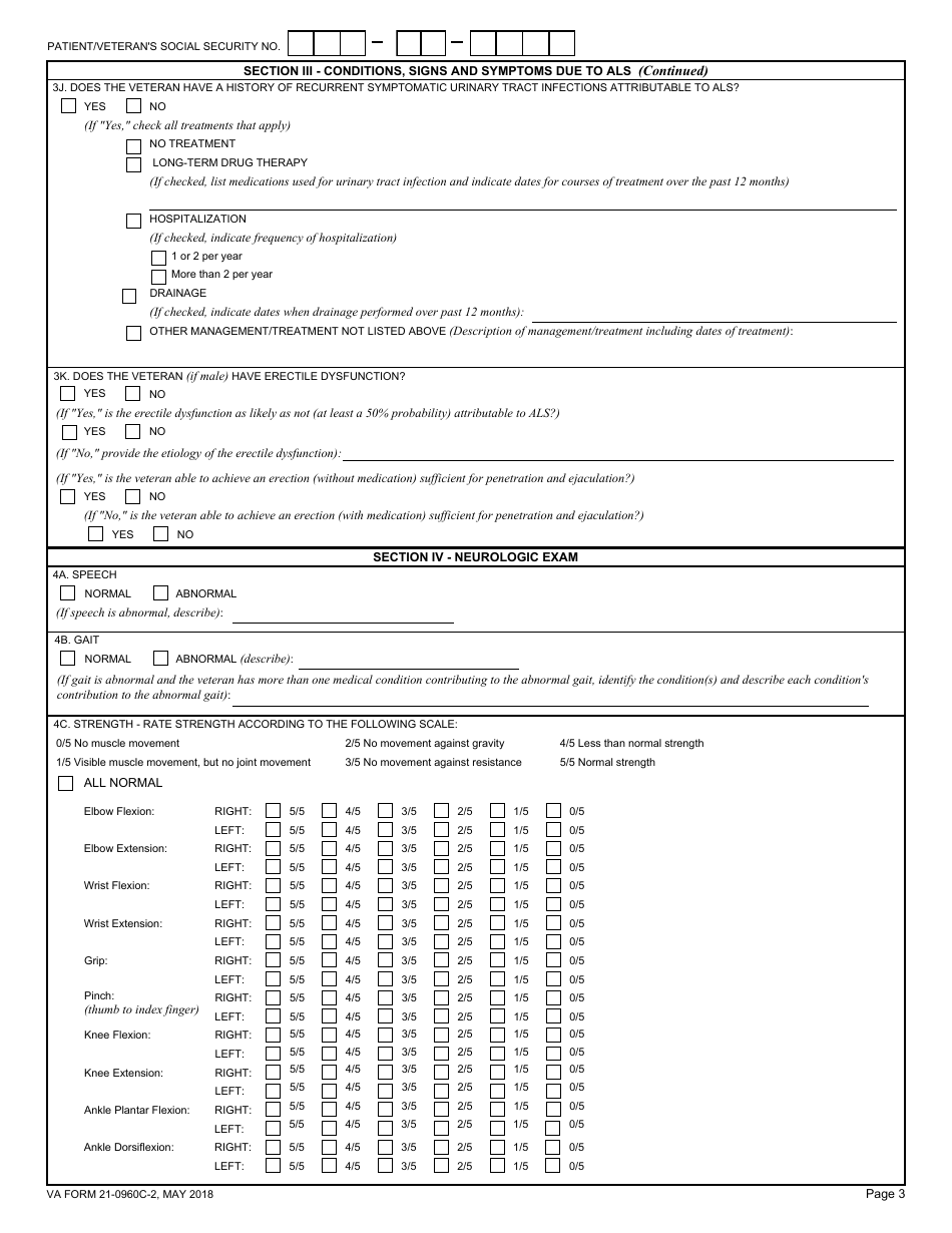 VA Form 21-0960C-2 Amyotrophic Lateral Sclerosis (Lou Gehrigs Disease) Disability Benefits Questionnaire, Page 3