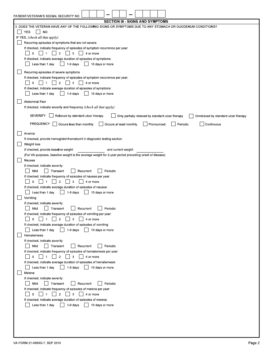 VA Form 21-0960G-7 - Fill Out, Sign Online and Download Fillable PDF ...