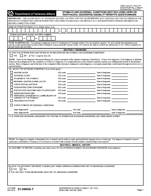 VA Form 21-0960G-7  Printable Pdf
