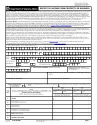 Document preview: VA Form 21P-4185 Report of Income From Property or Business