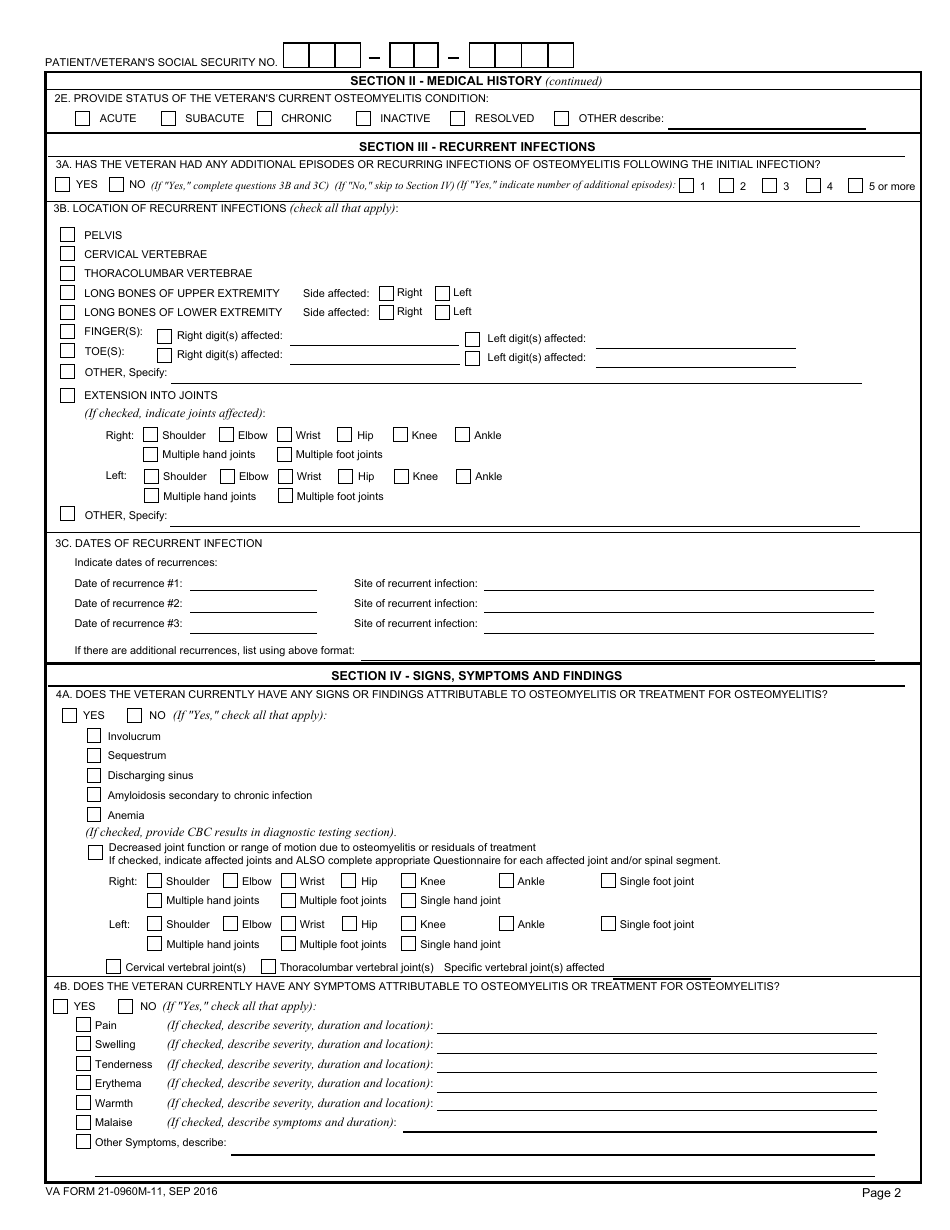 VA Form 21-0960M-11 - Fill Out, Sign Online and Download Fillable PDF ...