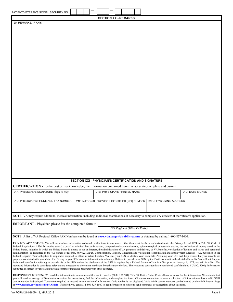 VA Form 21-0960M-13 Neck (Cervical Spine) Conditions Disability Benefits Questionnaire, Page 11