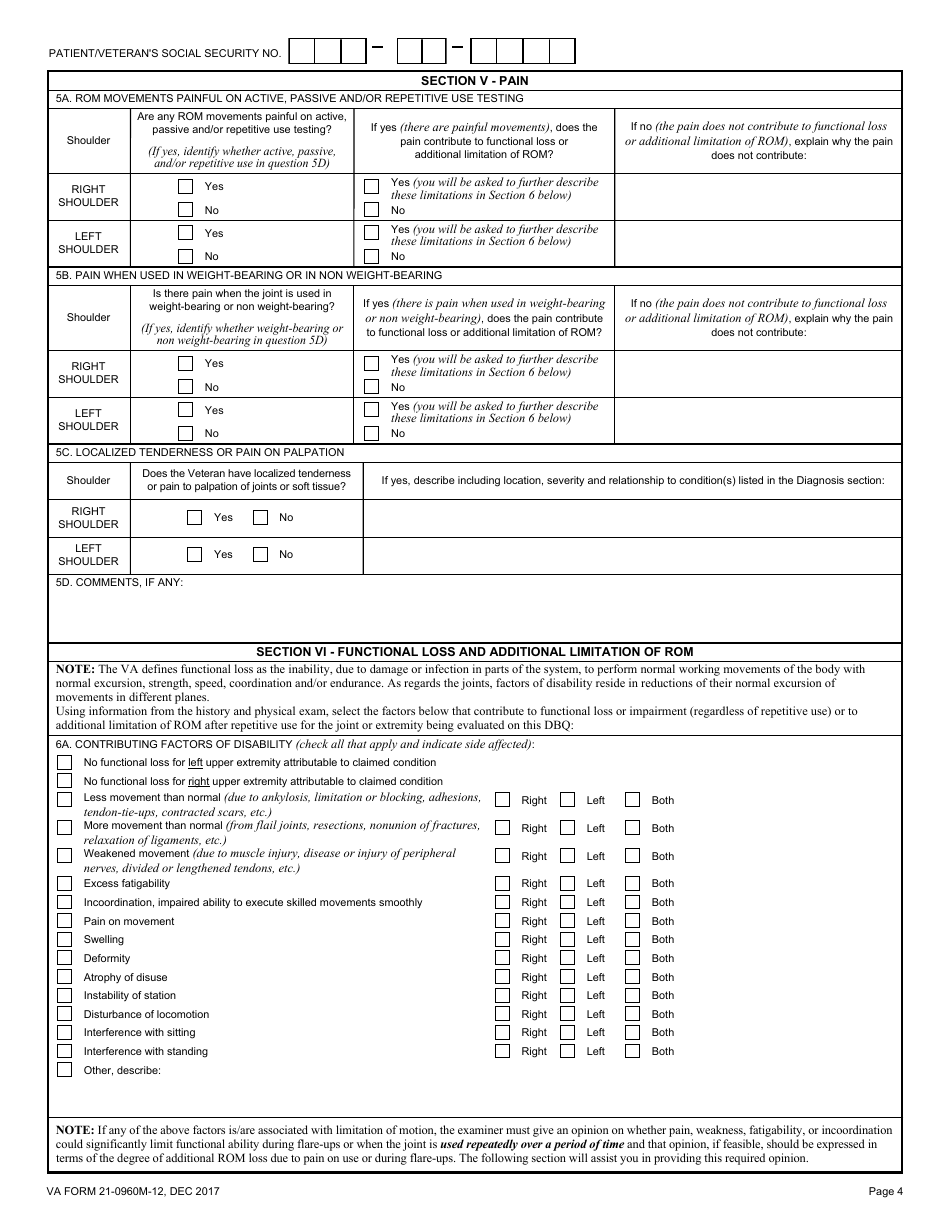 VA Form 210960M12 Fill Out, Sign Online and Download Fillable PDF
