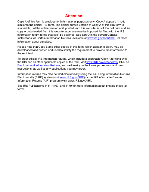 Irs Form 1099 Misc Download Fillable Pdf 2018 Miscellaneous Income