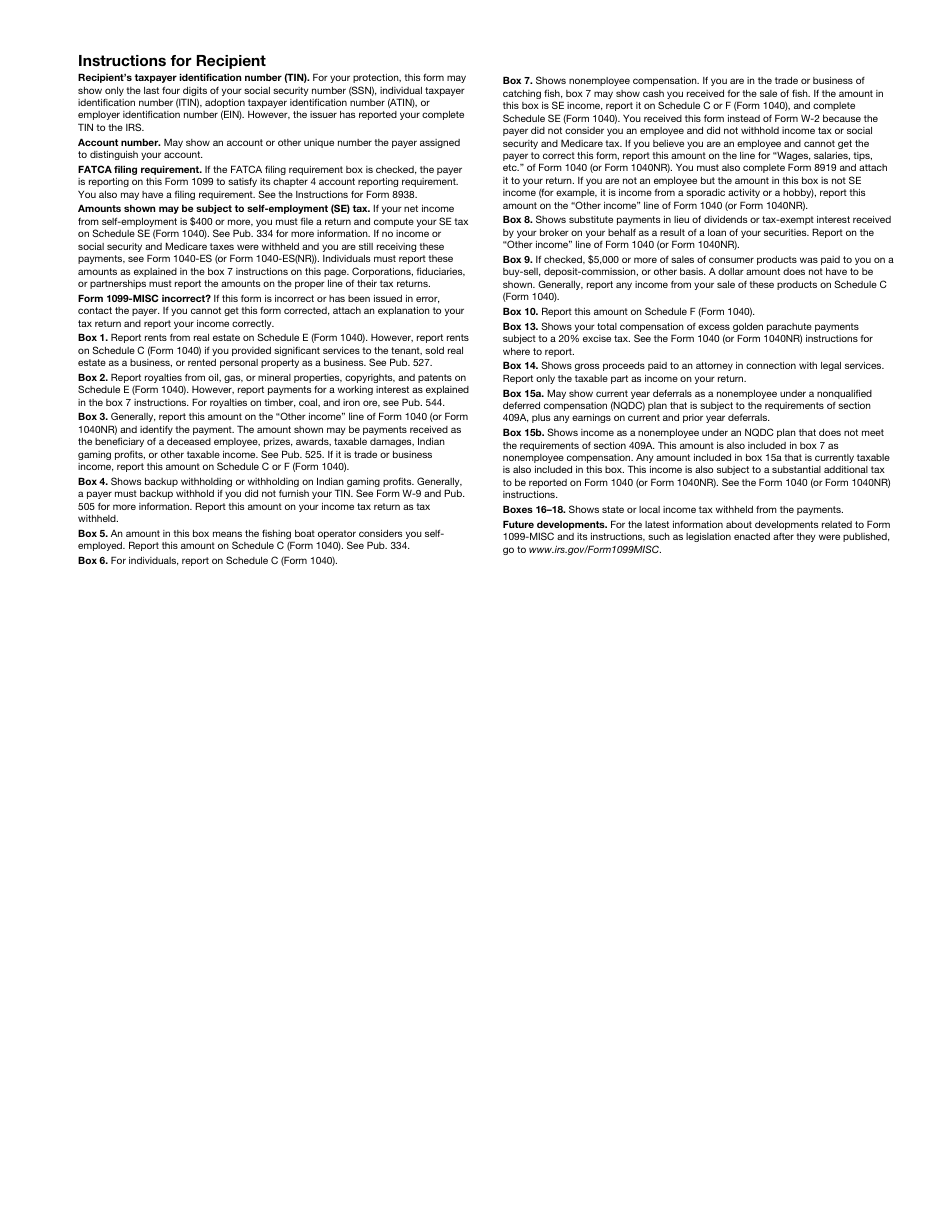 IRS Form 1099-MISC Miscellaneous Income, Page 5