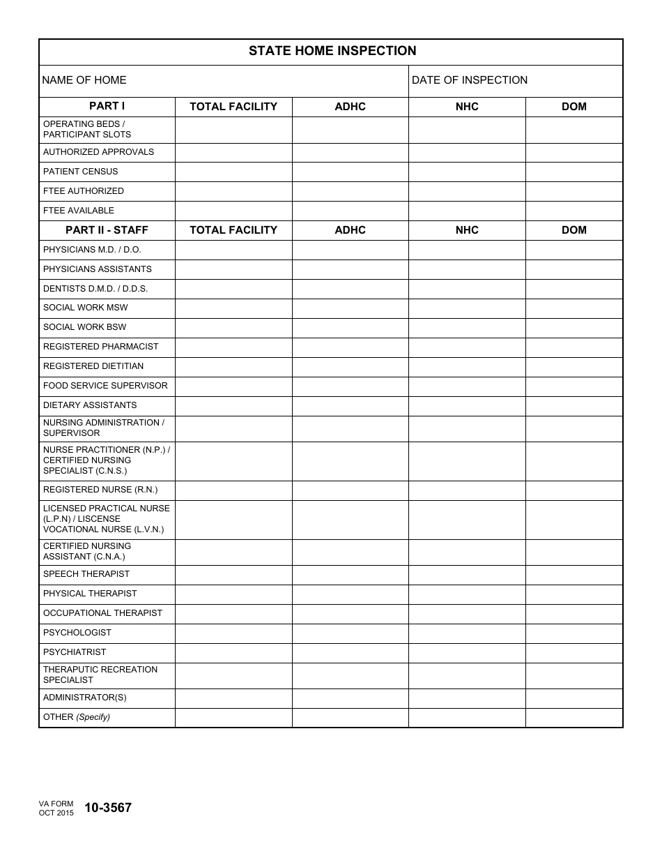 VA Form 10-3567 - Fill Out, Sign Online and Download Fillable PDF ...