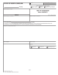 Form AOC-CV-401 Writ of Possession Real Property - North Carolina