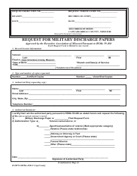 Form RAM59.480 Request for Military Discharge Papers - Cape county, Missouri