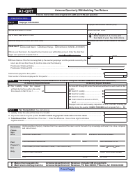 Document preview: Arizona Form A1-QRT (ADOR10888) Arizona Quarterly Withholding Tax Return - Arizona