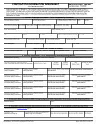 Document preview: GSA Form 850 Contractor Information Worksheet