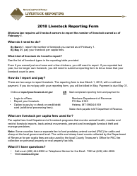 Livestock Reporting Form - Montana