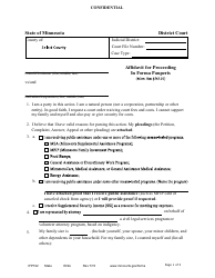 Form IFP102 Affidavit for Proceeding in Forma Pauperis - Minnesota