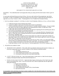 Form MV347 Document Fee Credit/Refund Application - Delaware