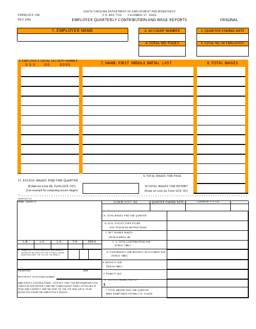Form UCE-120  Printable Pdf