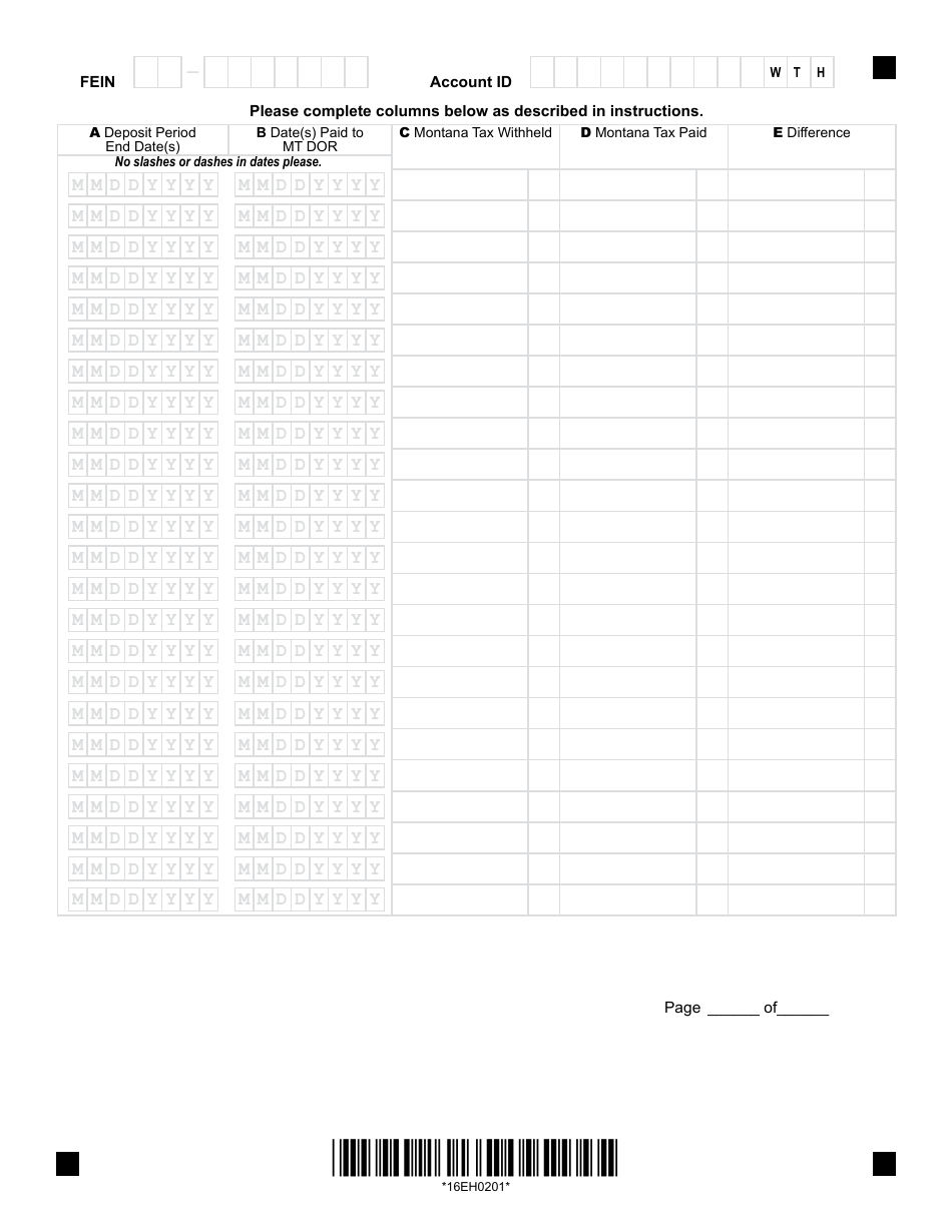 Form MW-3 Montana Annual W-2 1099 Withholding Tax Reconciliation - Montana, Page 4