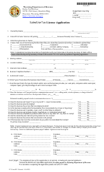 Document preview: ETS Form 001.1 Sales/Use Tax License Application - Wyoming