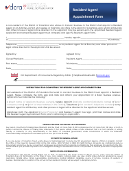 Document preview: Resident Agent Appointment Form - Washington, D.C.