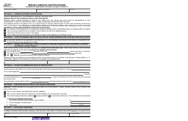 Form REG256A Miscellaneous Certifications - California