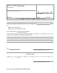 Form JDF915 &quot;Letters Testamentary of Administration&quot; - Colorado