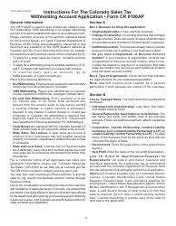 Form CR0100AP Colorado Sales Tax Withholding Account Application - Colorado, Page 4