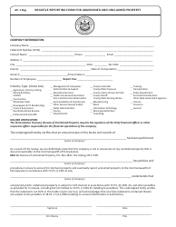 Form AP-1 NEG &quot;Negative Reporting Form for Abandoned and Unclaimed Property&quot; - Pennsylvania