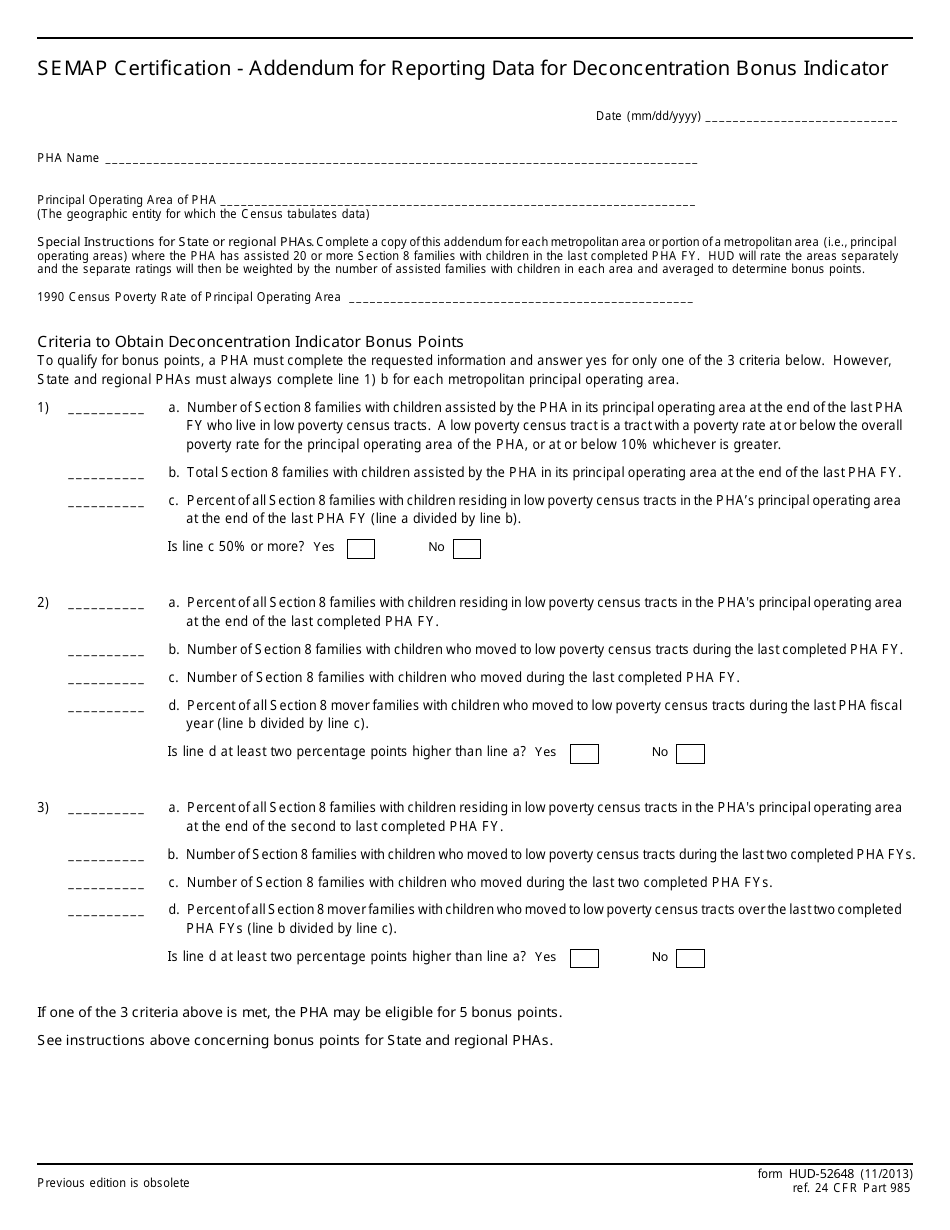 Form HUD-52648 Section 8 Management Assessment Program (Semap) Certification, Page 4