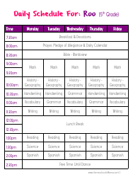 Homeschooling Daily Schedule Templates