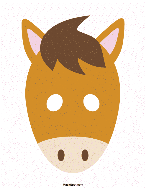 Horse Mask Template - Sad
