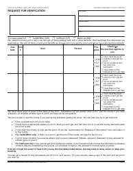 Form CW2200 Request for Verification - California