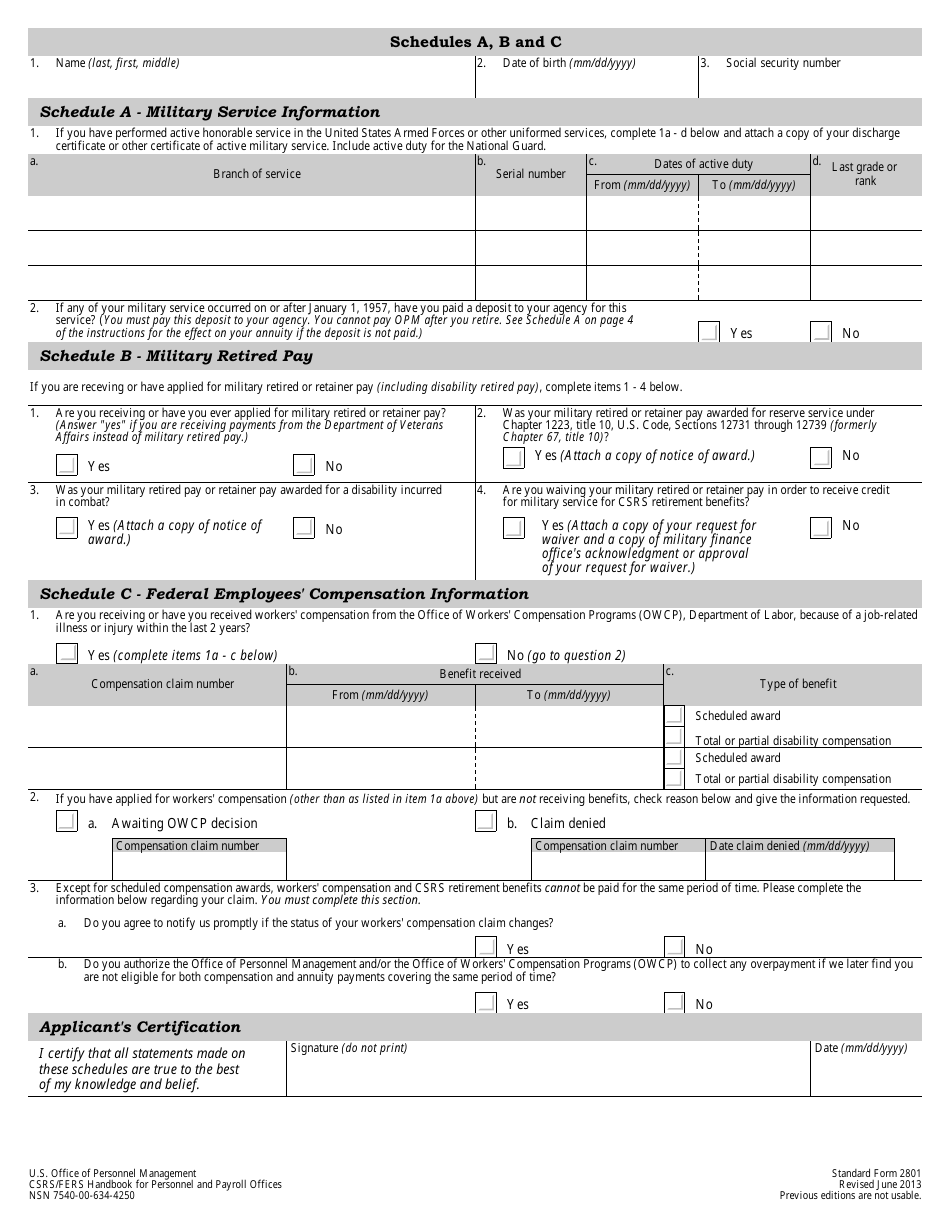 OPM Form SF-2801 Application for Immediate Retirement, Page 15