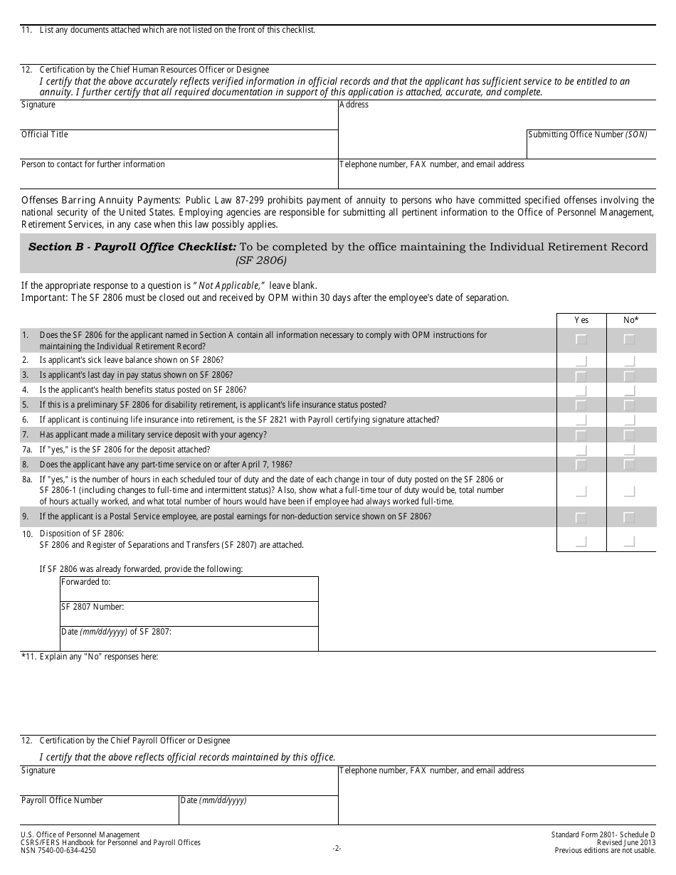 OPM Form SF-2801 Application for Immediate Retirement, Page 20