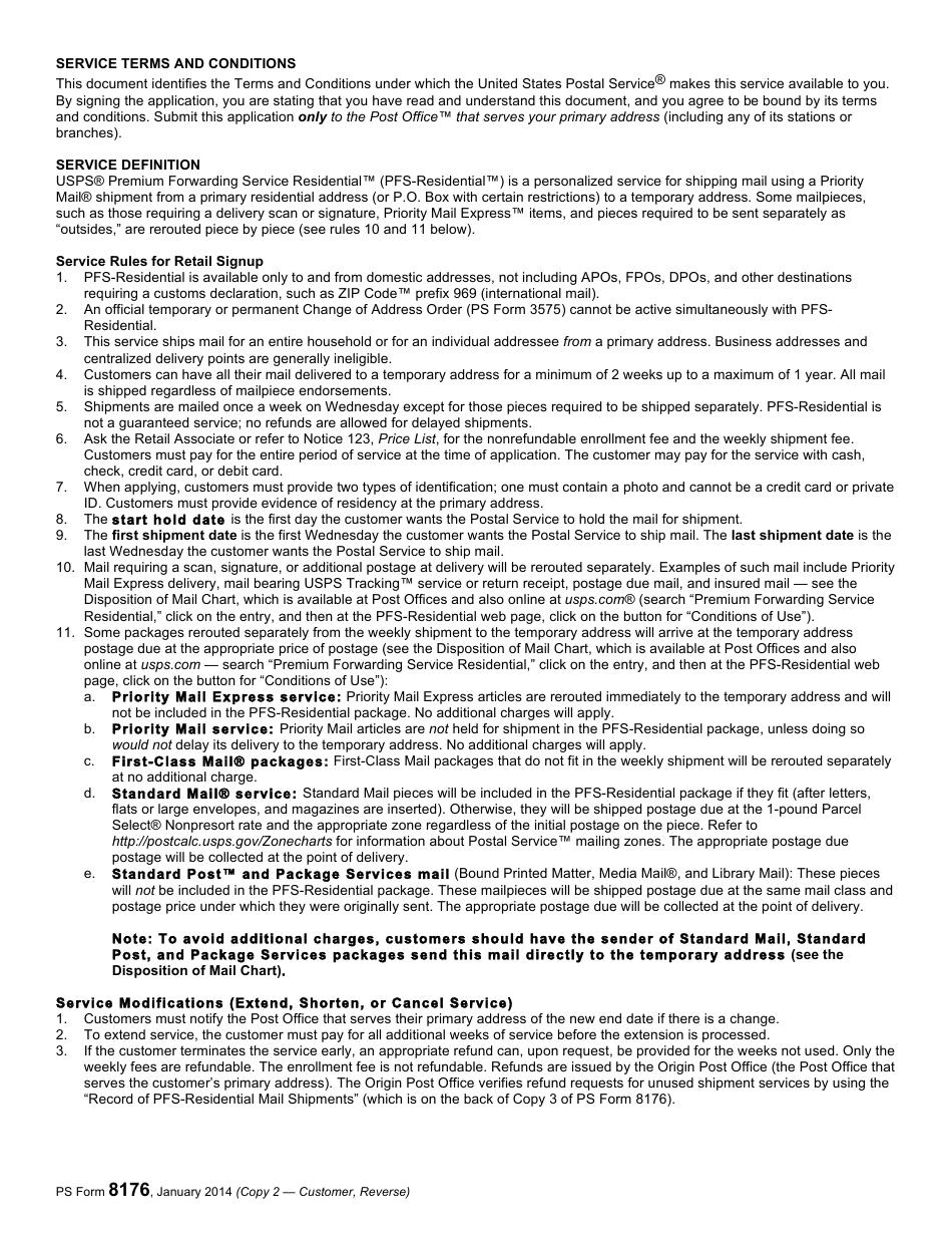 PS Form 8176 - Fill Out, Sign Online and Download Printable PDF ...