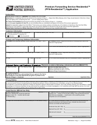 PS Form 8176 Premium Forwarding Service Residential (Pfs-Residential) Application