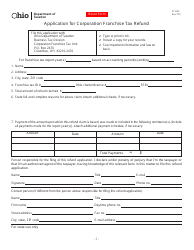 Document preview: Form FT REF Application for Corporation Franchise Tax Refund - Ohio