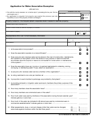 Form 150-310-013 Application for Water Association Exemption - Oregon