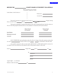 Document preview: Form 150-303-055 Personal Property Order - Oregon