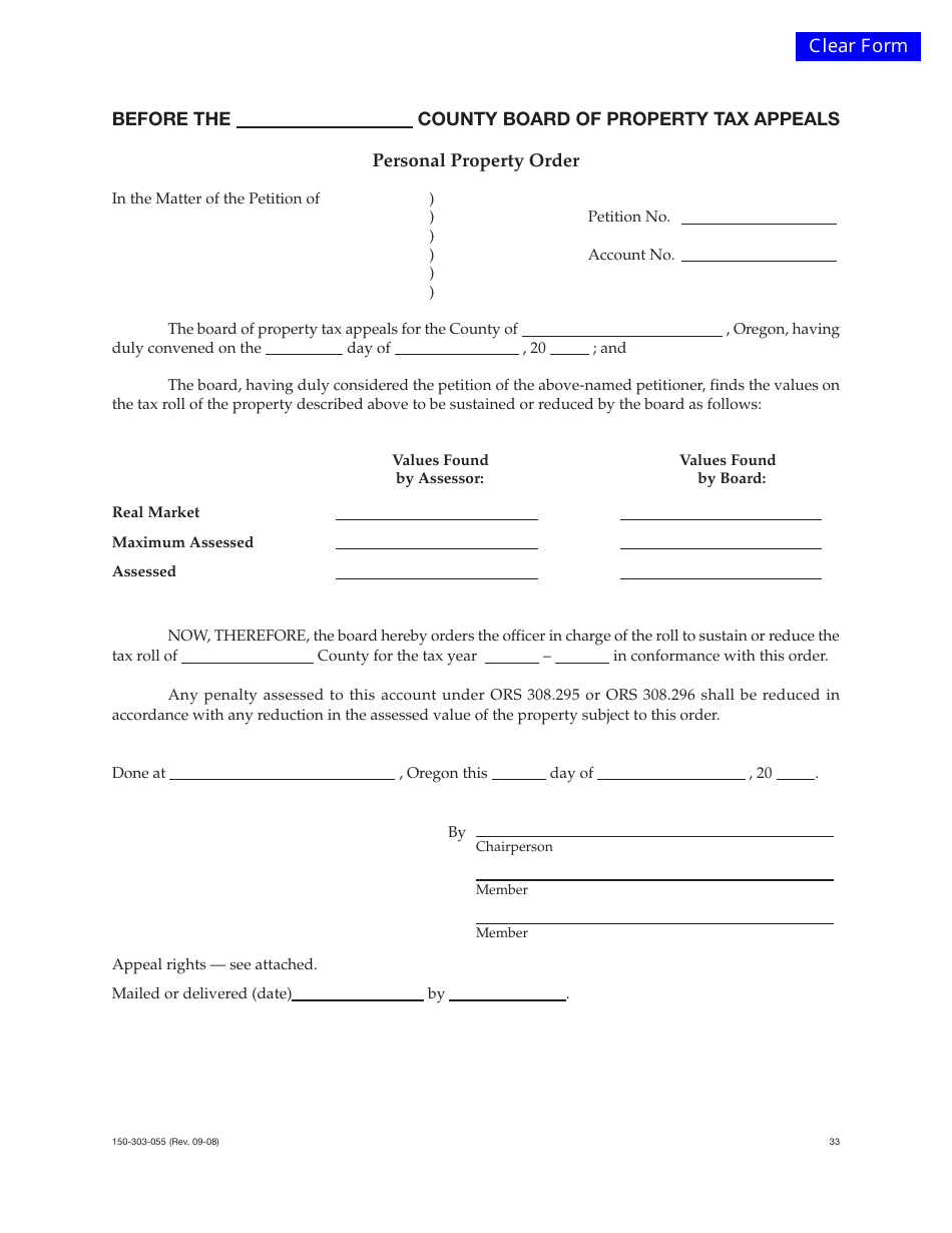 Form 150-303-055 - Fill Out, Sign Online and Download Fillable PDF ...